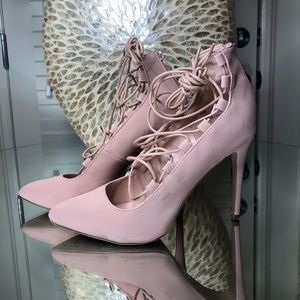 Blush Pink Strappy Heels